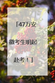 47万安徽考生明起赴考！