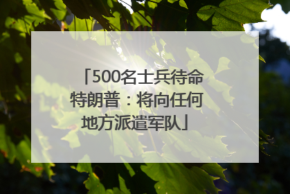 500名士兵待命 特朗普：将向任何地方派遣军队