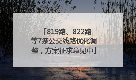 819路、822路等7条公交线路优化调整，方案征求意见中